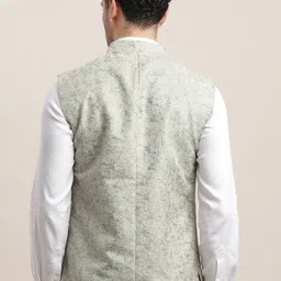 Turtle Self Design Slim-Fit Nehru Jacket image 4