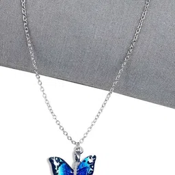 Adhvik Silver-Plated Contemporary Butterfly Wing Pattern Locket-image-38
