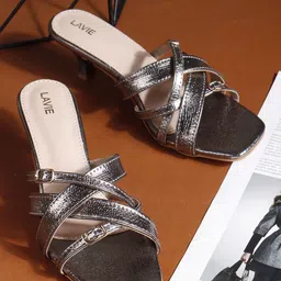 Lavie Women Metallic Open Toe Kitten Sandals-49