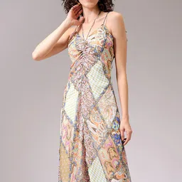 Freehand by The Indian Garage Co Women Ethnic Motifs Printed A-Line Midi Dress-image-45