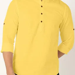 SHOPYCLICK Men Yellow Kurta-image-121