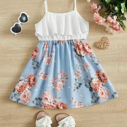 Miss & Chief Girls Floral Printed Fit & Flare Dress-37