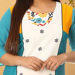 Anouk Rustic Selection Of 2 Ethnic Motifs Printed Round Neck Straight Kurtas image 2