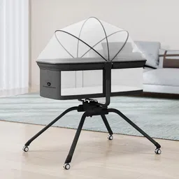 StarAndDaisy Black Electric Baby Cradle With Anti-Tilt & Mosquito Net-50