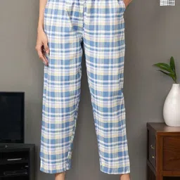 Kryptic Pack Of 2 Checked Pure Cotton Mid-Rise Lounge Pants-picture-11