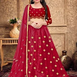 F Plus Fashion Girls White Velvet Semi-Stitched Lehenga Choli-image-57