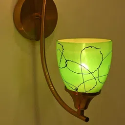 SOMIL Green & Black Printed Glass Cylinder Shaped Wall Lamp-picture-21