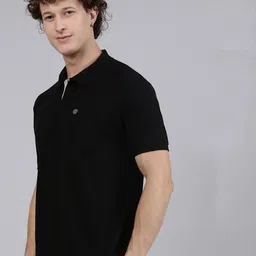 Lux Cozi Men Solid Polo Collar Cotton T-shirt-image-91