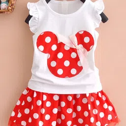 Bold N Elegant Girls Printed T-shirt with Skirt-image-56