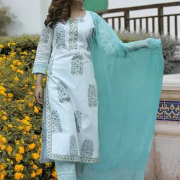 Moda Rapido Women Ethnic Motifs Printed Regular Kurta with Trousers & With Dupatta-26