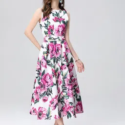 JC Collection Women Floral Printed Fit and Flare Dress-image-27