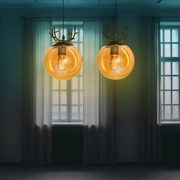 GAUVIK Yellow & Gold-Toned Glass Ceiling Lamp-42