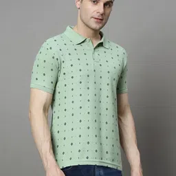 HUSHBUCKS Men Printed Polo Collar Applique T-shirt-picture-45