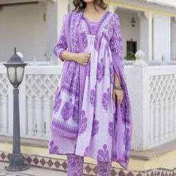 BAPS Women Floral Printed Kurta with Trousers & With Dupatta-27