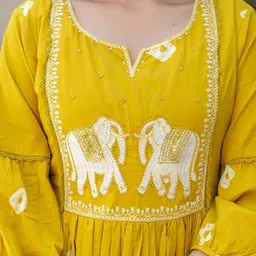 RAABA Embroidered Kurta & Palazzo With Dupatta Set image 4