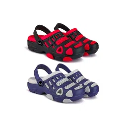 BERSACHE Girls Pack Of 2 Ultra Soft Technology Colourblocked Rubber Clogs-17