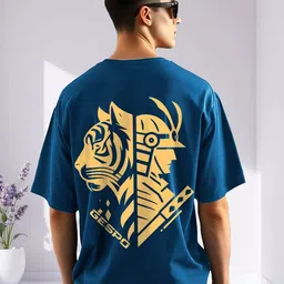THE BEETEL HOUSE Oversized Graphic Printed Drop-Shoulder Sleeves Pure Cotton T-Shirt-image-84