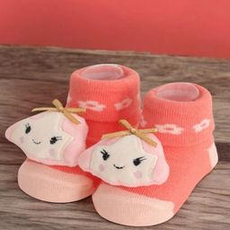 Yellow Bee Girls Patterned Cotton Ankle Length Socks-2