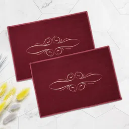 Kuber Industries Maroon 2 Pieces Anti-Skid Doormats image 1