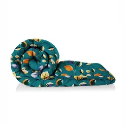 VAS COLLECTIONS Green & Yellow Floral Microfiber AC Room Single Bed Comforter-image-9