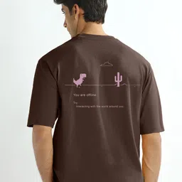 NOBERO Men Graphic Printed Oversized Cotton T-shirt-image-86