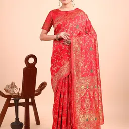 F FASHION Floral Zari Art Silk Kanjeevaram Saree-55