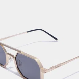 SUNGLASSIC Unisex Square Sunglasses with UV Protected Lens V1-Commando-Gold-Black image 2
