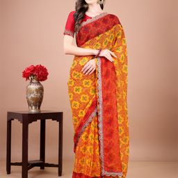 Mitera Bandhani Printed Embroidered Bandhani Saree-picture-15