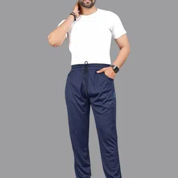 ISUEL FAB Men Navy Blue Lyocell Running Track Pants-picture-40