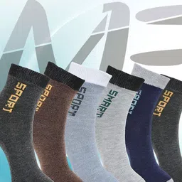 MJE Pack Of 6 Patterned Cotton Ankle Length Socks-35
