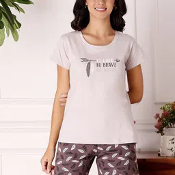Bodycare Women Printed Pure Cotton T-Shirt & Shorts Night suit-picture-20