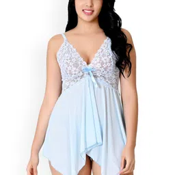 Fihana Women Self Design Baby Doll-image-31