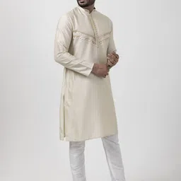 DEVOILER Men Regular Gotta Patti Kurta with Pyjamas image 4