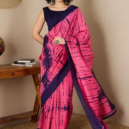 Mitera Tie and Dye Ready to Wear Block Print Saree-picture-6