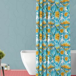 ArtzFolio Blue & Yellow Printed Waterproof Shower Curtains-image-85