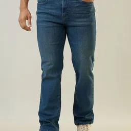 TIM PARIS Men Straight Fit Low Distress Light Fade Jeans-image-94