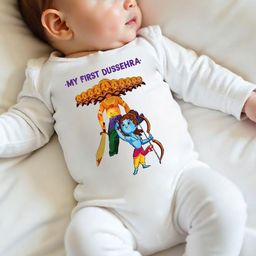 KNITROOT Infants Printed Cotton Round Neck Rompers-picture-26