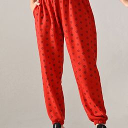 BAESD Women Floral Printed Regular Fit Mid-Rise Ponchi Jogger Trouser-picture-30