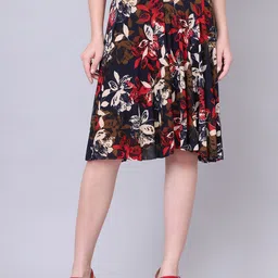 GRACIT Printed Flared Knee Length Skirts-image-50