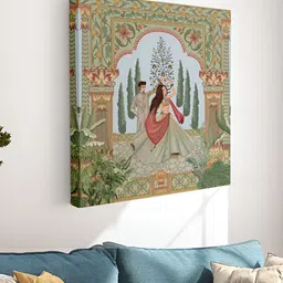 Myntra Elegant Homes Green & Blue 1 Piece Canvas Other Wall Paintings-image-48