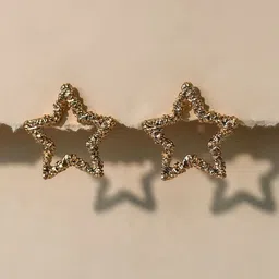 NAMAN ARTS Gold Plated Antique Star Shaped Studs-image-70