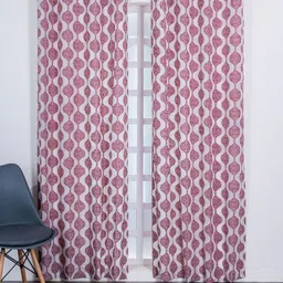Parda Online Red & White 2 Pieces geometric Printed Window Curtain-image-76