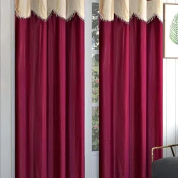 Galaxy Home Decor Maroon 2 Pieces Door Curtain 7 Feet-33