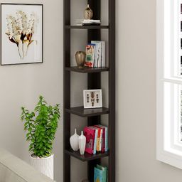 bluewud Brown 6 Shelves Wood Display Rack-25