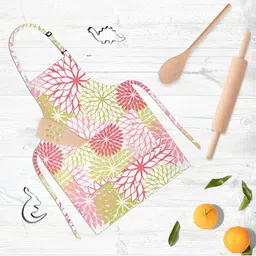 ArtzFolio White & Pink Printed Cotton Aprons-image-26