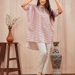 Moda Rapido Women Striped Kimono Sleeve Shirt Dress-image-36