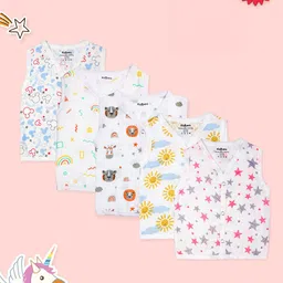 Kidbea Infants Pack Of 5 Printed Pure Bamboo Jhabla JH_11_PO5_03-picture-39