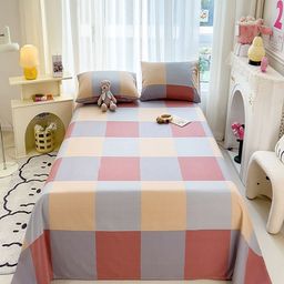 JC HOME Mustard & Maroon Geometric 140 TC Queen Bedsheet with 2 Pillow Covers-image-27