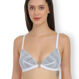 SELFCARE Pack of 2 Embroided Half Coverage Net Plunge Bra With Adjustable Straps image 2