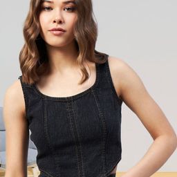 R.Code by The Roadster Life Co. Scoop Neck Denim Vest Top-picture-10